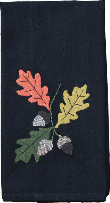 Leaves & Acorns Black towel ET022010 - The Fox Decor